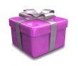 white gift with purple wrap - 3d made