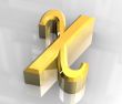 chi symbol in gold - 3d made
