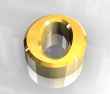Omicron symbol in gold  - 3d made