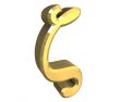 Zeta symbol in gold - 3d made