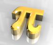 pi symbol in gold - 3d made