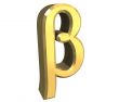 beta symbol in gold - 3d made
