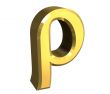 rho symbol in gold - 3d made