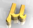 mu symbol in gold - 3d made