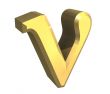 Upsilon symbol in gold - 3d made