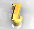 iota symbol in gold - 3d made