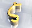 Zeta symbol in gold - 3d made