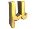 mu symbol in gold - 3d made