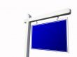 Blank Blue Real Estate Sign on White
