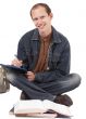 Male student studying