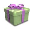 green gift with purple wrap - 3d made