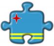 aruba button flag puzzle shape - 3d made