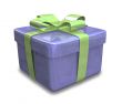 blue gift with green wrap - 3d made