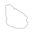 map of uruguay with shadow