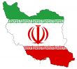 map and flag of iran