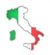 flag and map of italy