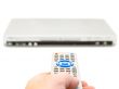 remote control in hand