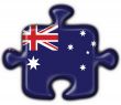 Australian button flag puzzle shape - 3d made