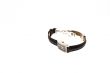 female silver watch with black belt