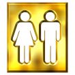 3D Golden Unisex Sign