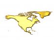 North America 3d Golden Map
