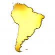 South America 3d Golden Map