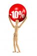holding a 10% discount sign