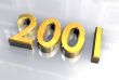 year 2001 in gold 3d
