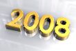 year 2008 in gold 3d