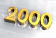 year 2000 in gold 3d