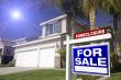 Red Foreclosure For Sale Real Estate Sign and House
