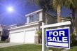 Blue For Sale Real Estate Sign and House