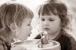 Two boys by the drinking fountain