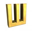 3d gold cyrillic letter