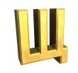 3d gold cyrillic letter