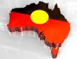 3d flag map of Australian Aboriginal