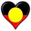 Australian Aboriginal button flag heart shape