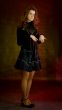 Beauty girl in black on dark background
