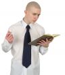 Person with the book in hands