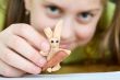 Girl with a plasticine rabbit
