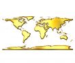 3D Golden World Map