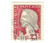 Old red french stamp with an head