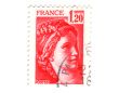 Old red french stamp with an head