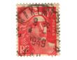 Old red french stamp with an head