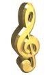 music key symbol in gold - 3D