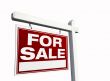 Red For Sale Real Estate Sign on White