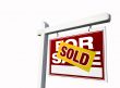 Red Sold For Sale Real Estate Sign on White.
