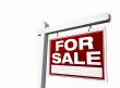 Red For Sale Real Estate Sign on White