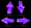 Set of 4 vector glossy arrows