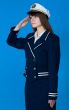 Girl in a sea uniform salutes